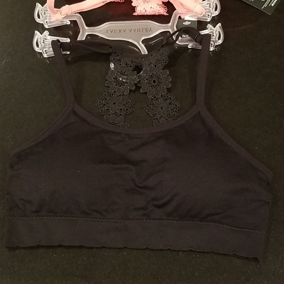 💕LAURA ASHLEY💕 Lace Back Bralettes (2 Pack) Pink & Black Small S NWT - Picture 5 of 12